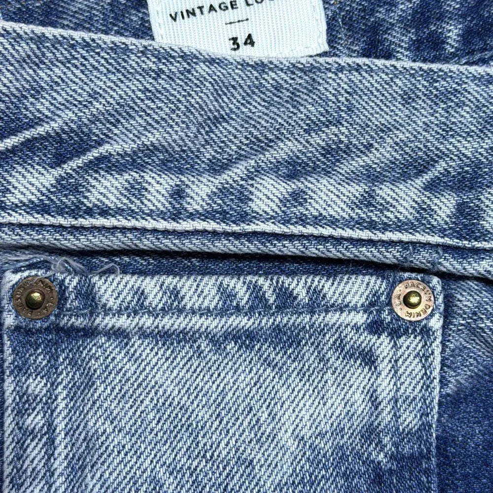 Pacsun Vintage Loose blue, straight leg Jeans Size 34 - Picture 7 of 14